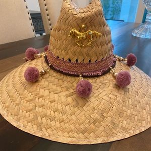 Equestrian straw sun hat